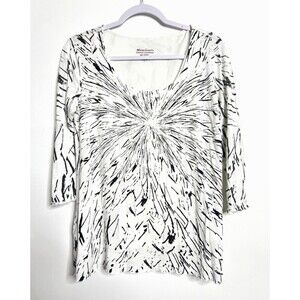 Miraclesuit Top Womens Large 3/4 Sleeve Everyday Shapewear Lined Shirt Blouse